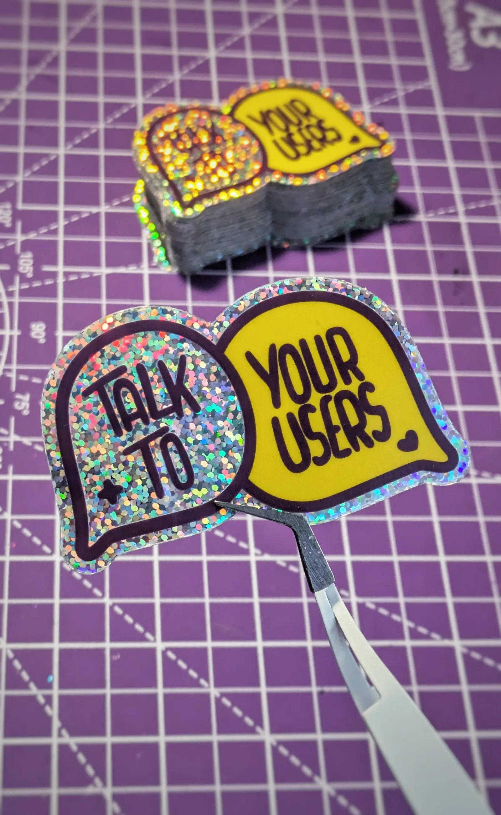 Talk to Your Users Sparkly Stickers